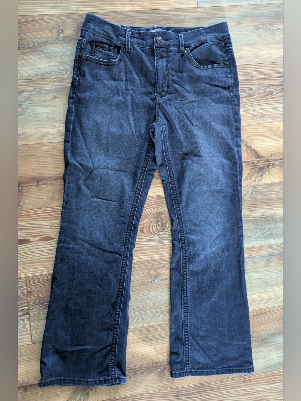 Melissa McCarthy Seven7 Bootcut Dark Wash Bedazzled Denim Jeans 14